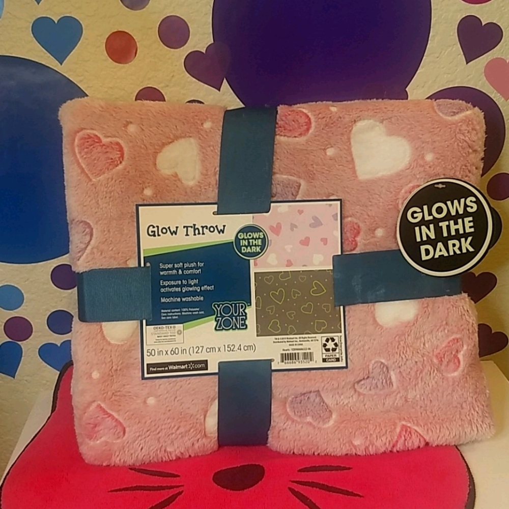 Glow in the Dark Pink throw